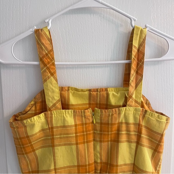Vintage Y2K 90s Arizona Preppy Plaid Orange Mini Dress Small Clueless Academia - Picture 5 of 11